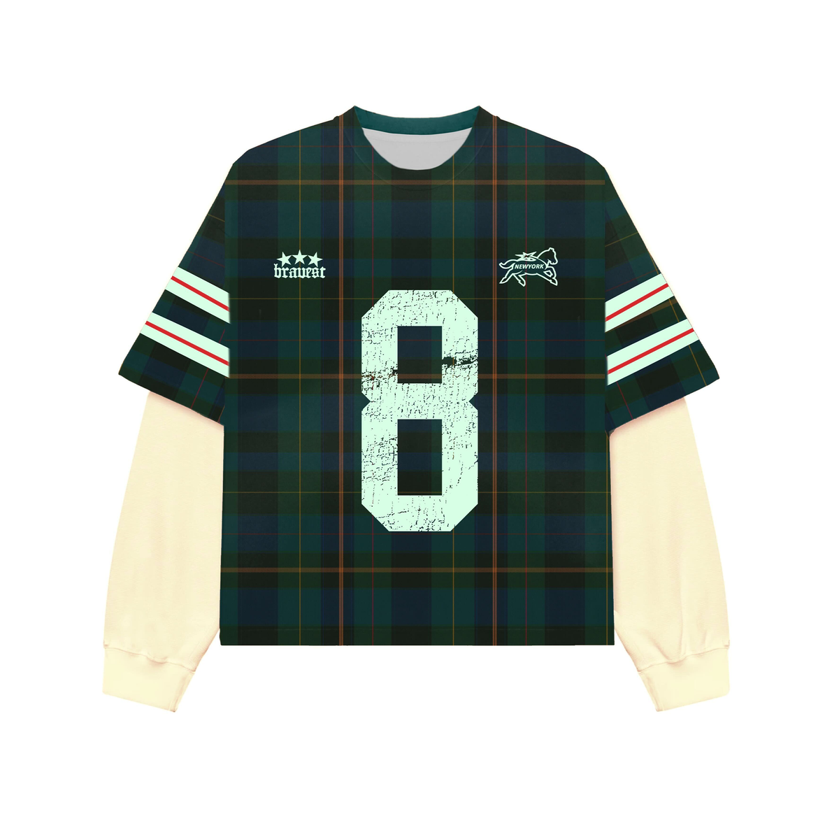 Green Plaid Thermal Tee