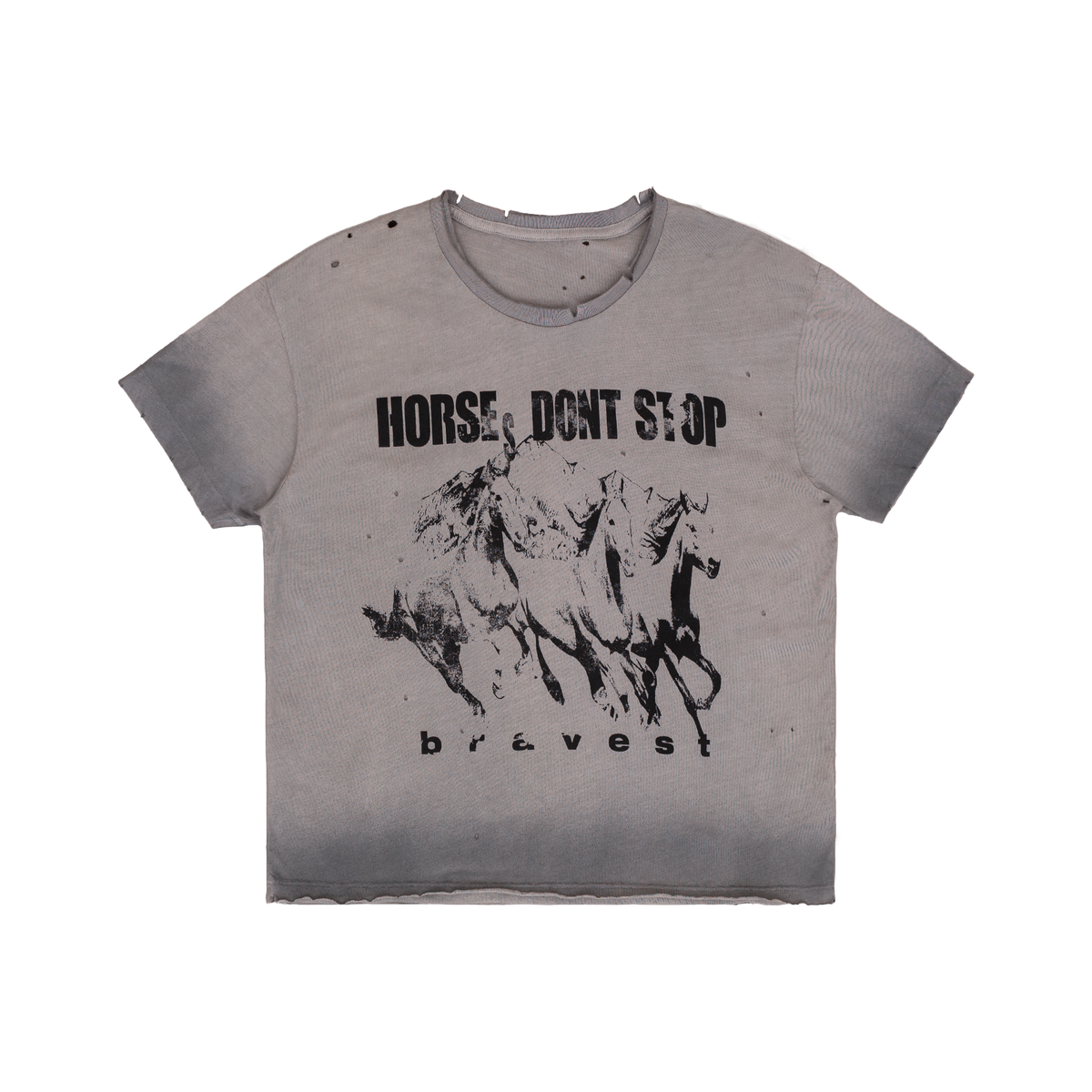 Horses Vintage Tee Grey