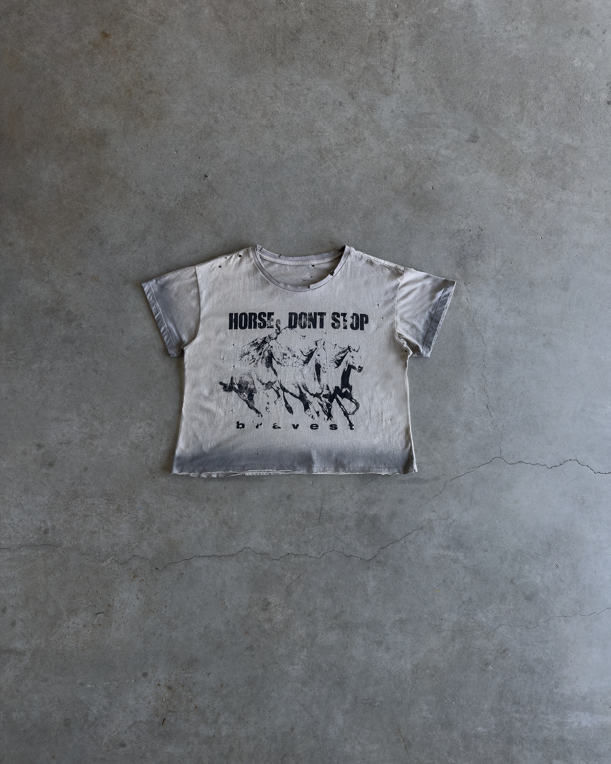 Horses Vintage Tee Grey