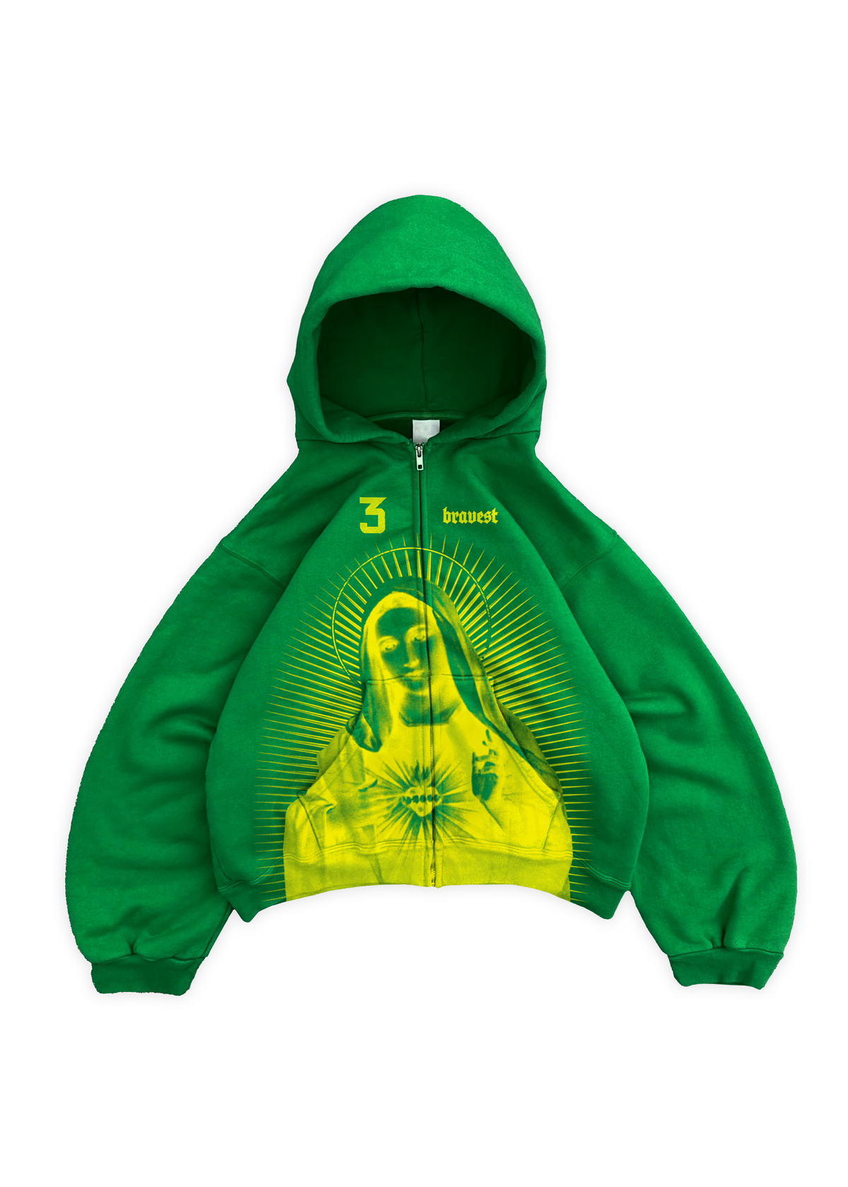 Green Mary Zip Up Hoodie (UPGRADED)