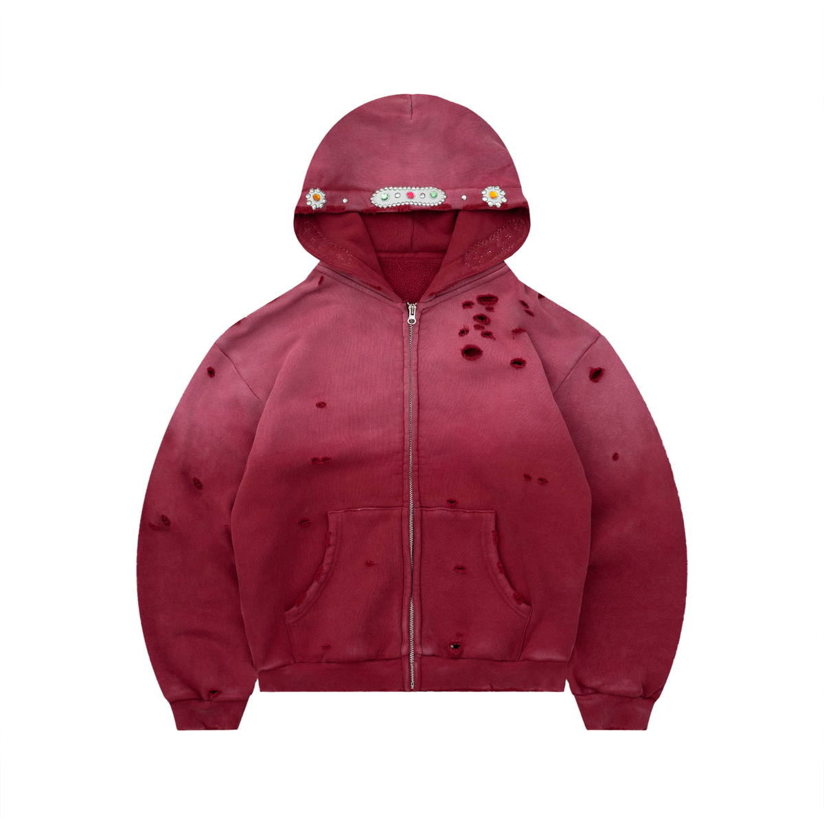 Red Sapphire Zip Hoodie