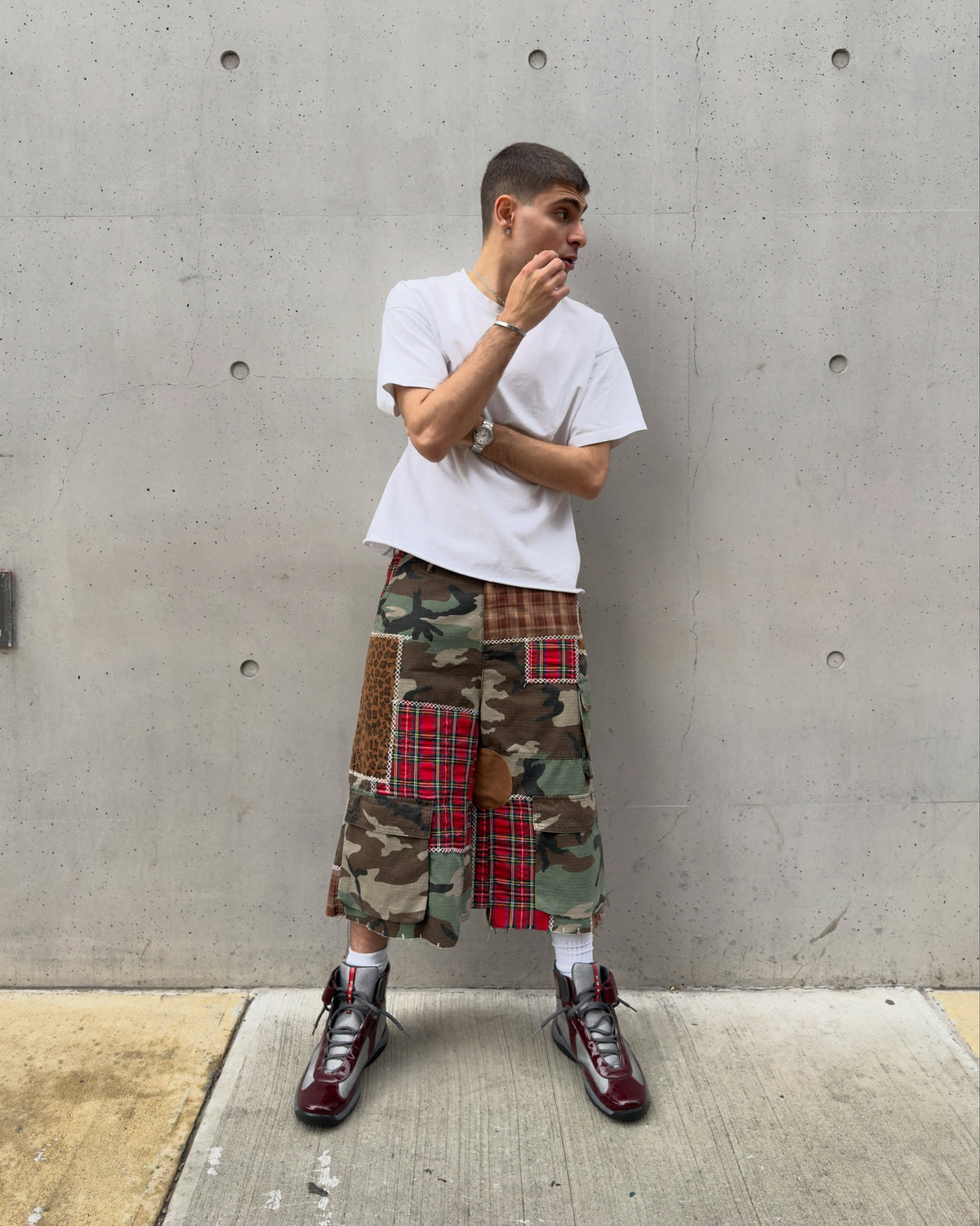 Patchwork Camo Cargo Shorts