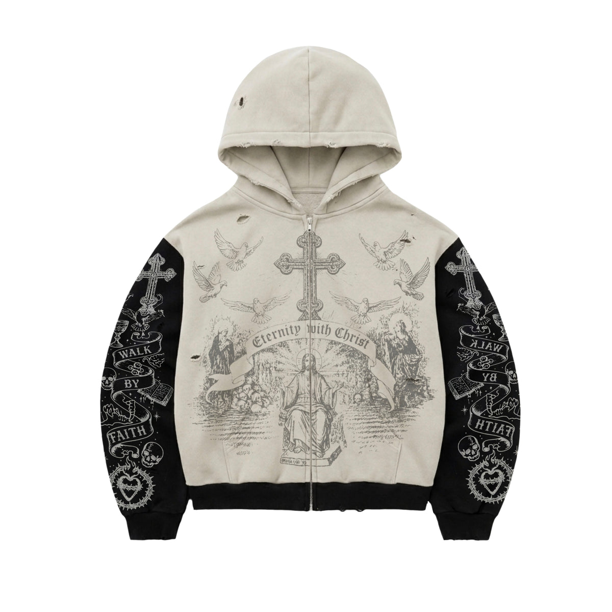 Black Eternity Zip Hoodie