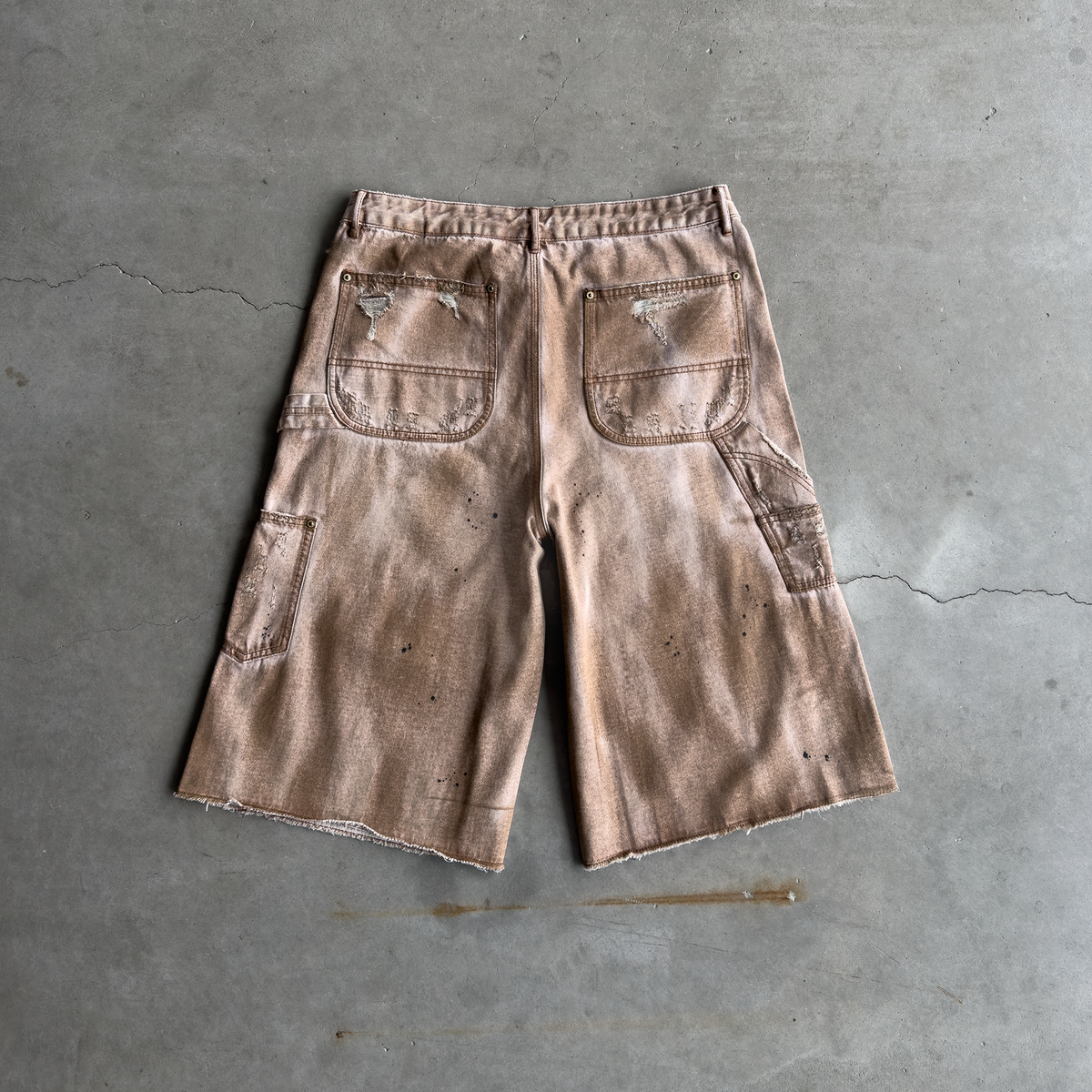 Distressed Workwear Shorts