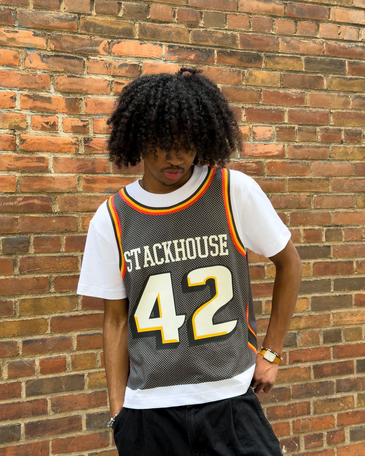 Black Stacks Jersey Tee