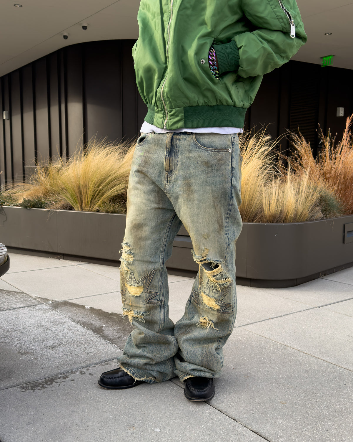 Urchin Dirty Wash Flare Denim