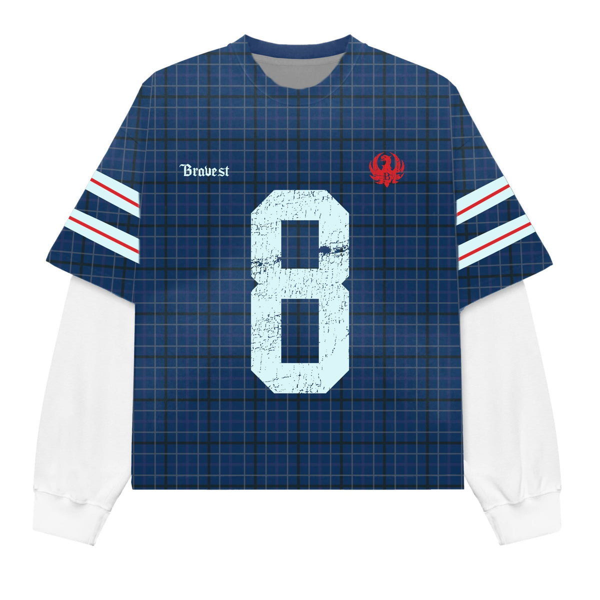 Blue Plaid Thermal Tee
