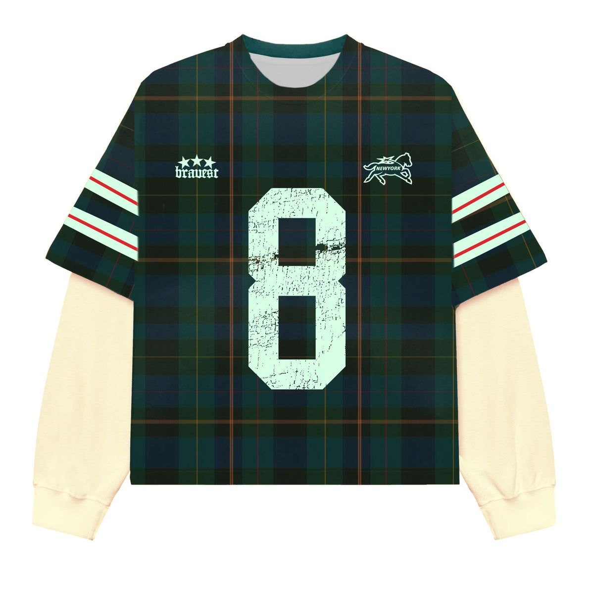 Green Plaid Thermal Tee