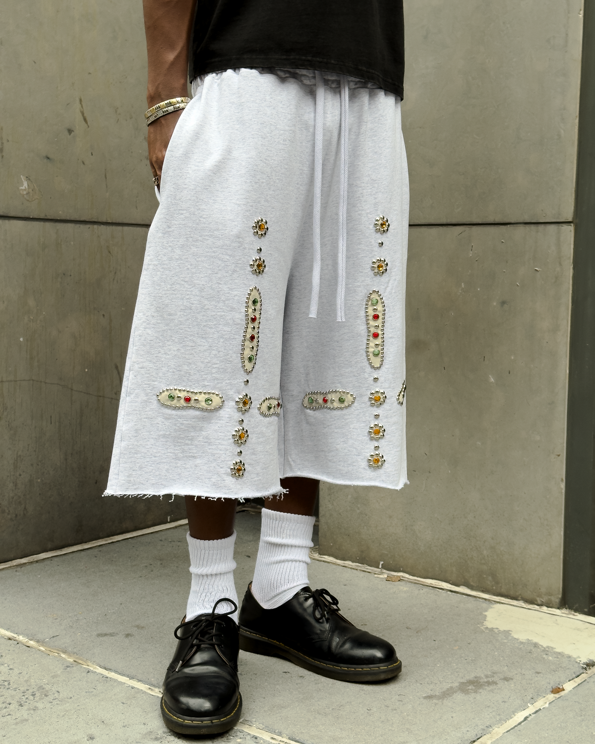 Grey Sapphire Baggy Sweatshorts