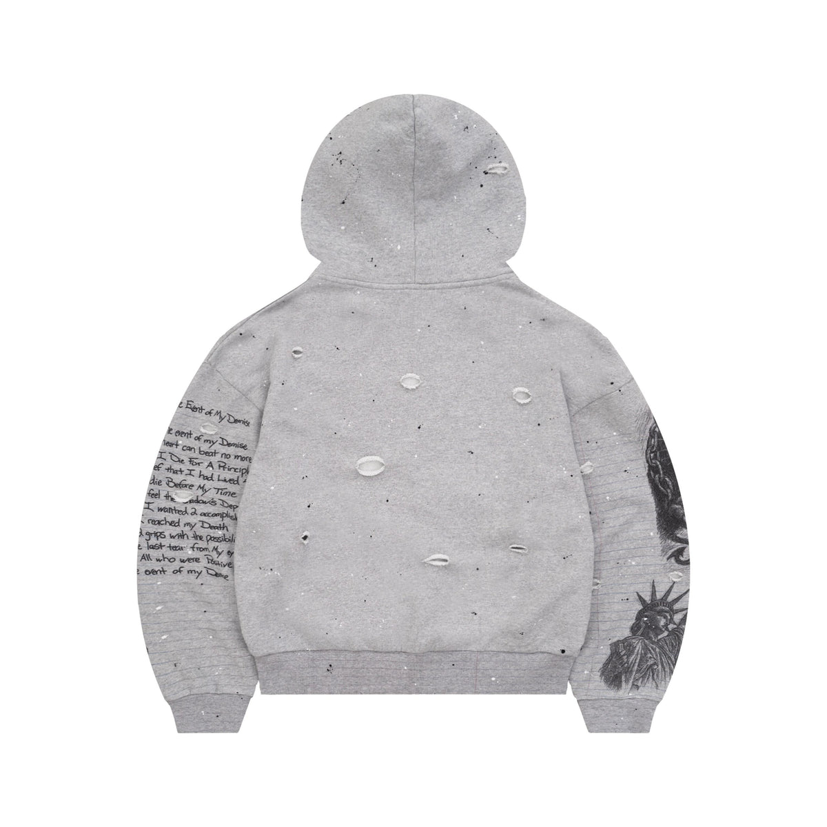 Grey Sketch Vintage Hoodie