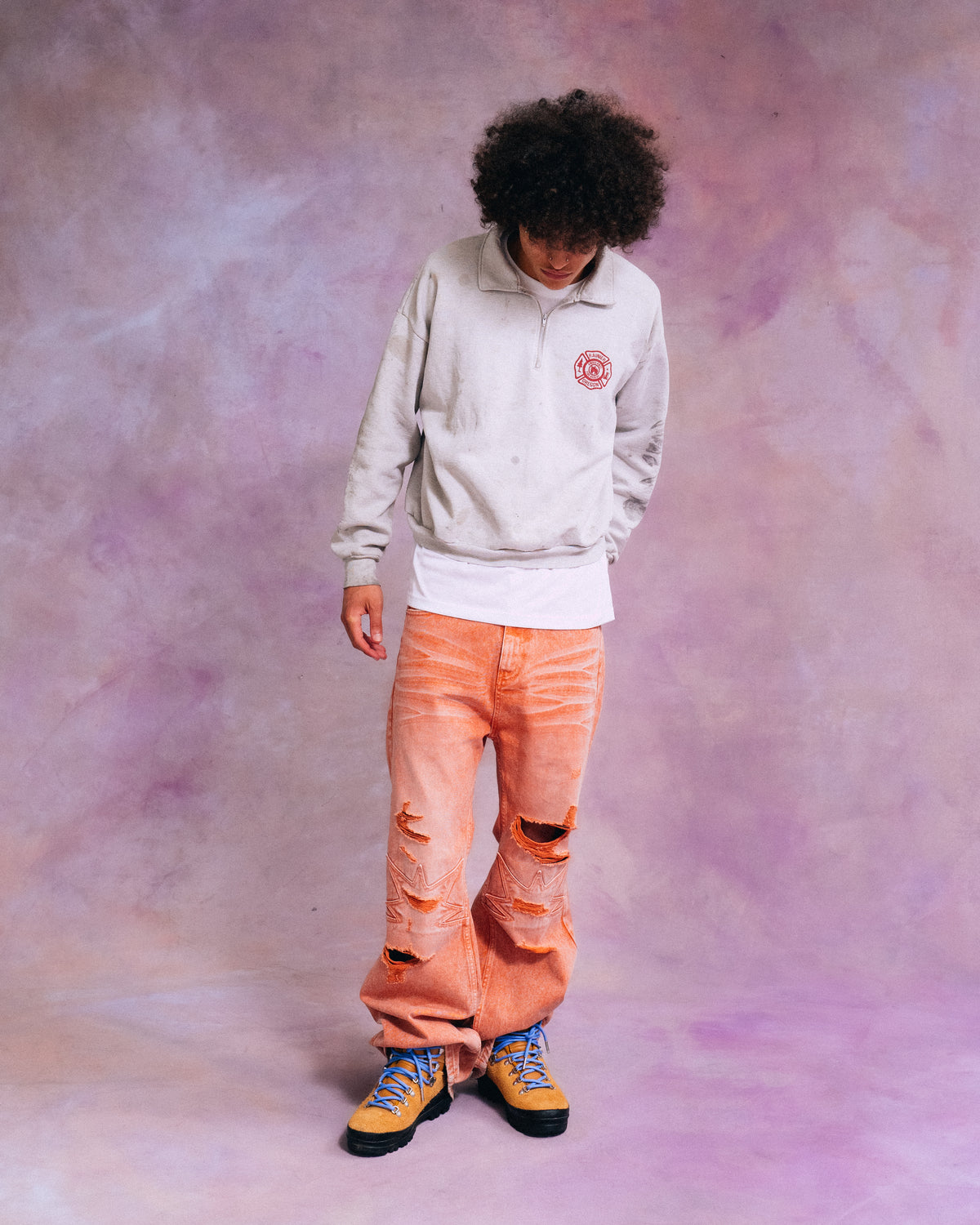 Orange Urchin Flare Denim