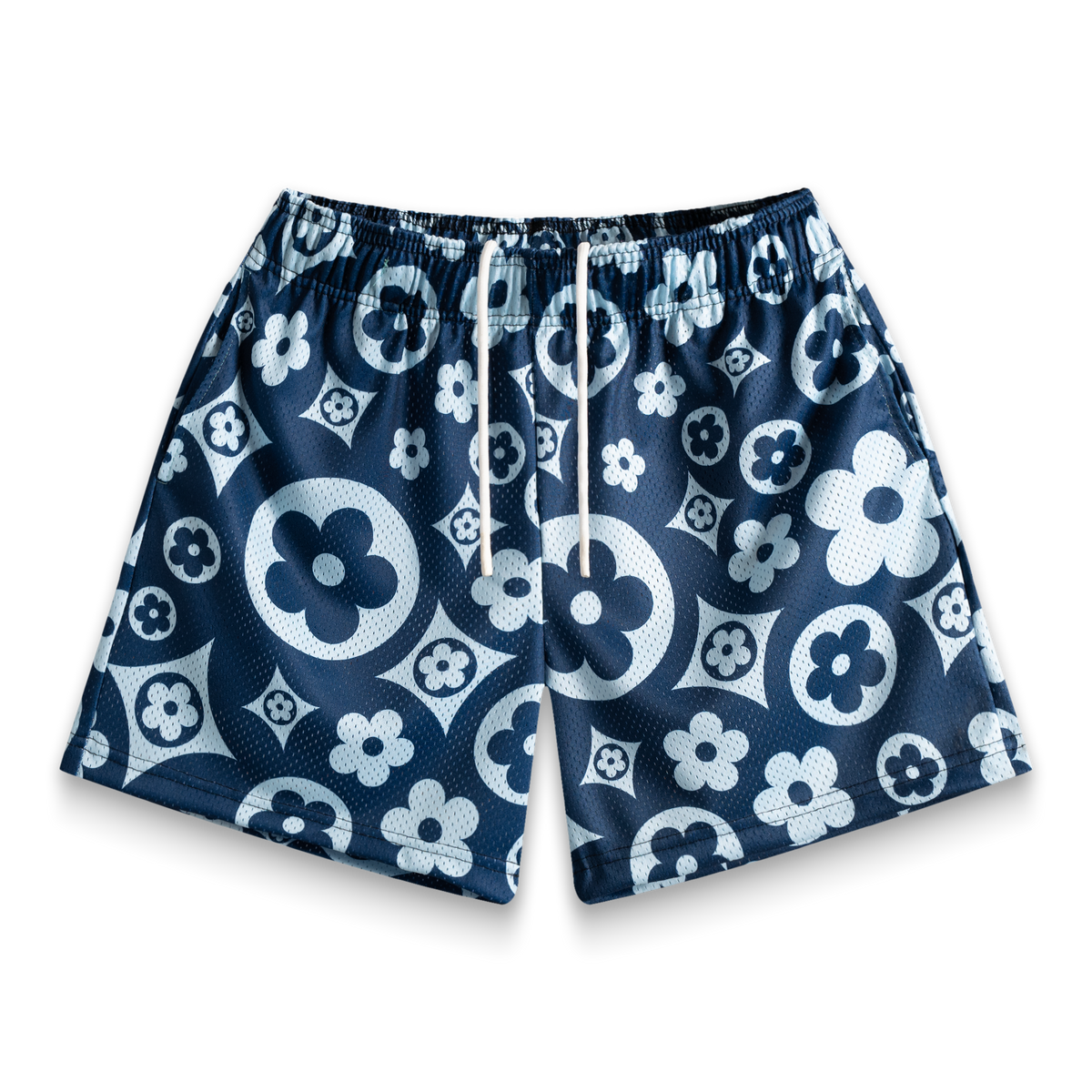 Navy Flower Shorts