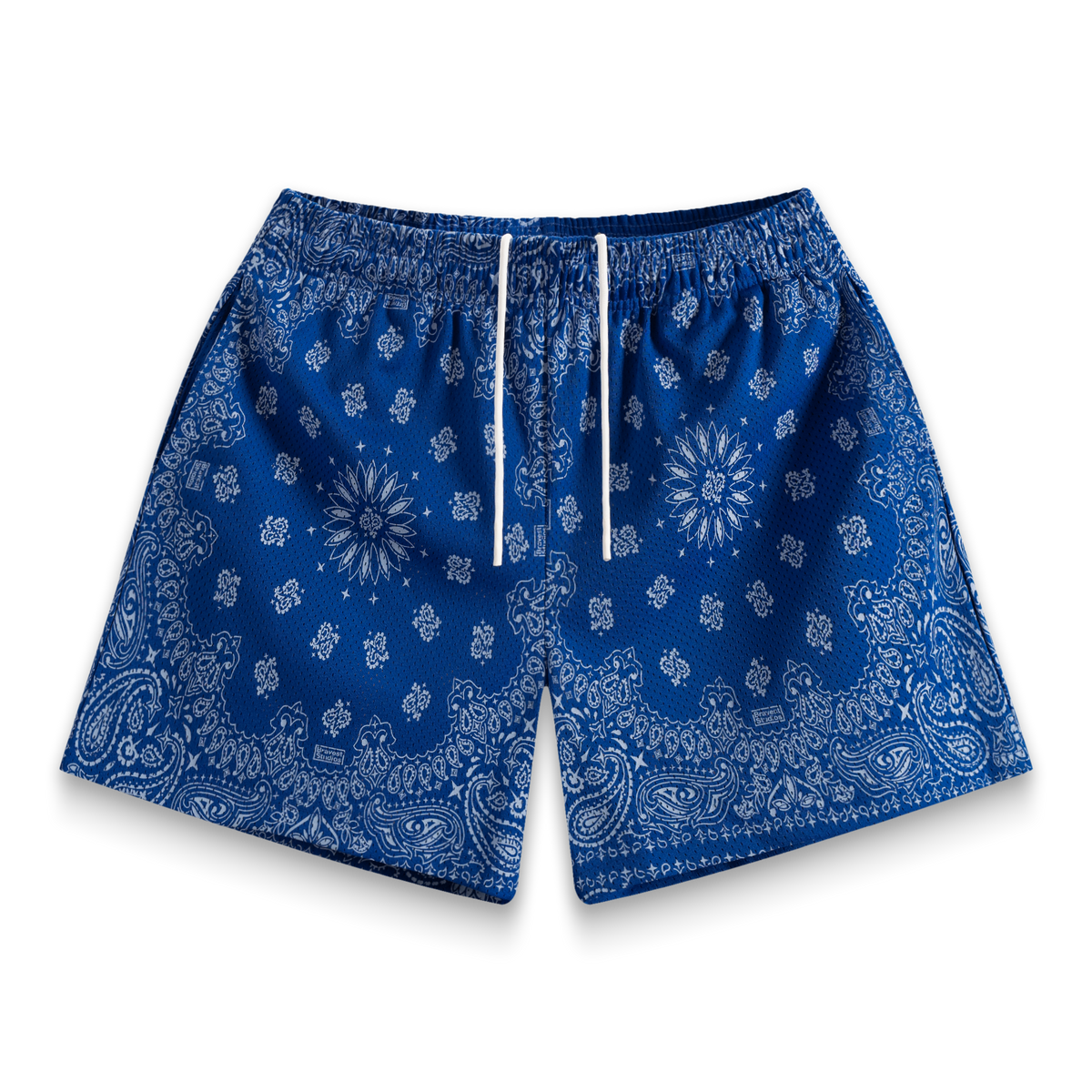 Screen Printed Blue Paisley Shorts