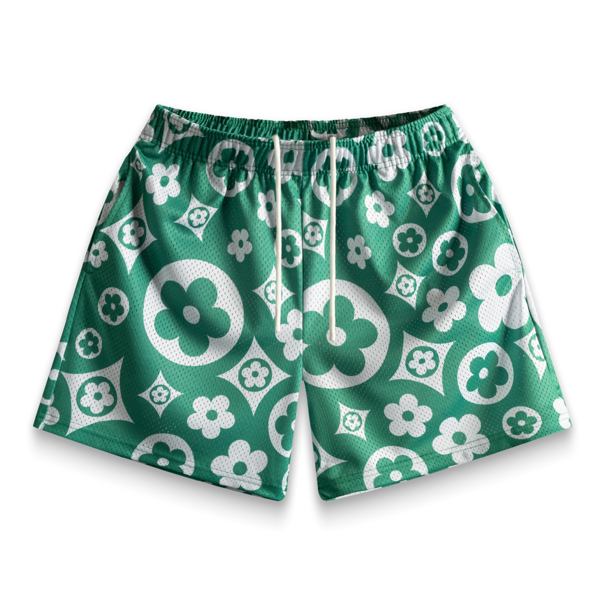 Green Flower Shorts