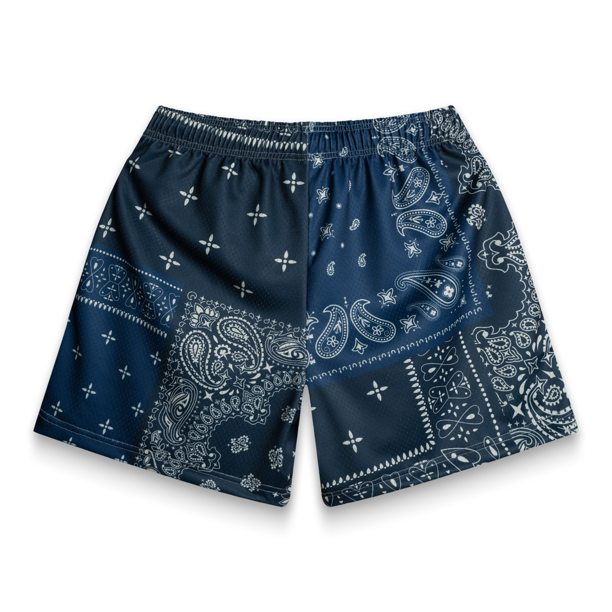 Navy Patchwork Paisley Shorts