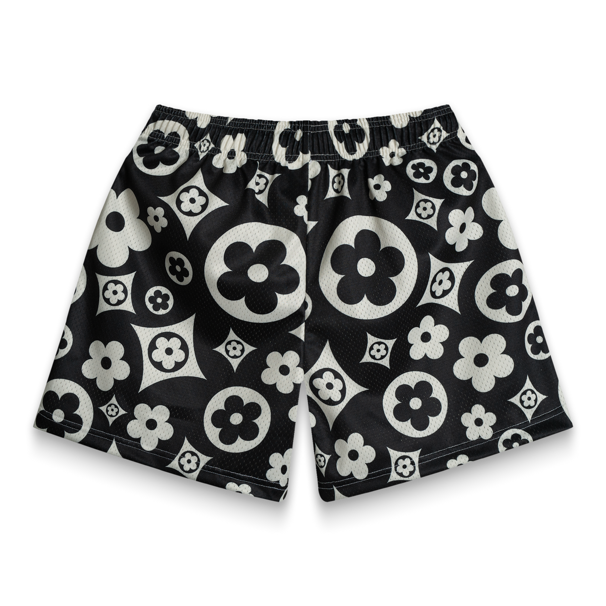 Flower Shorts Black Cream