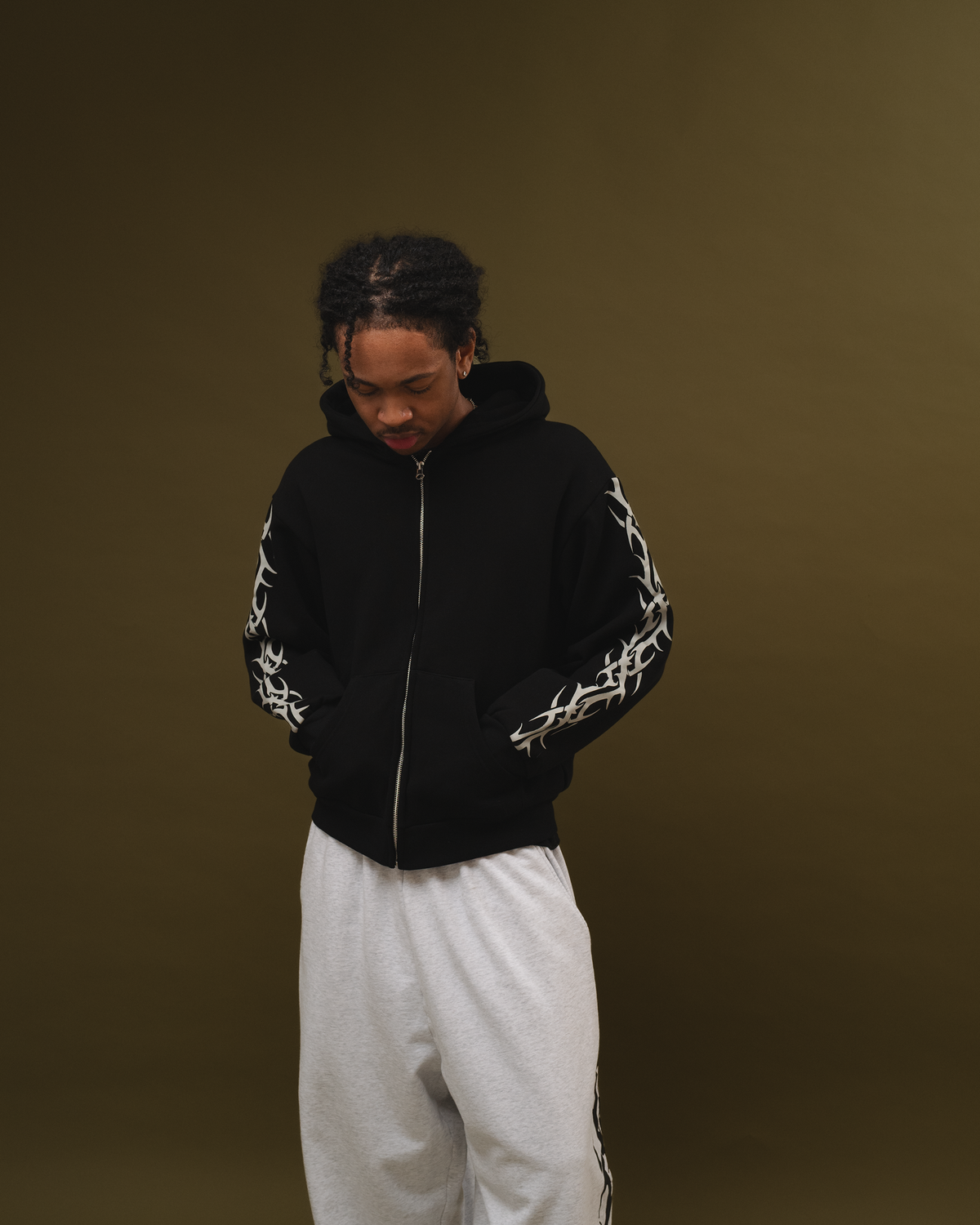 Black Tribal Zip Up Hoodie – Bravest Studios Black Tribal Zip Up Hoodie – Bravest Studios