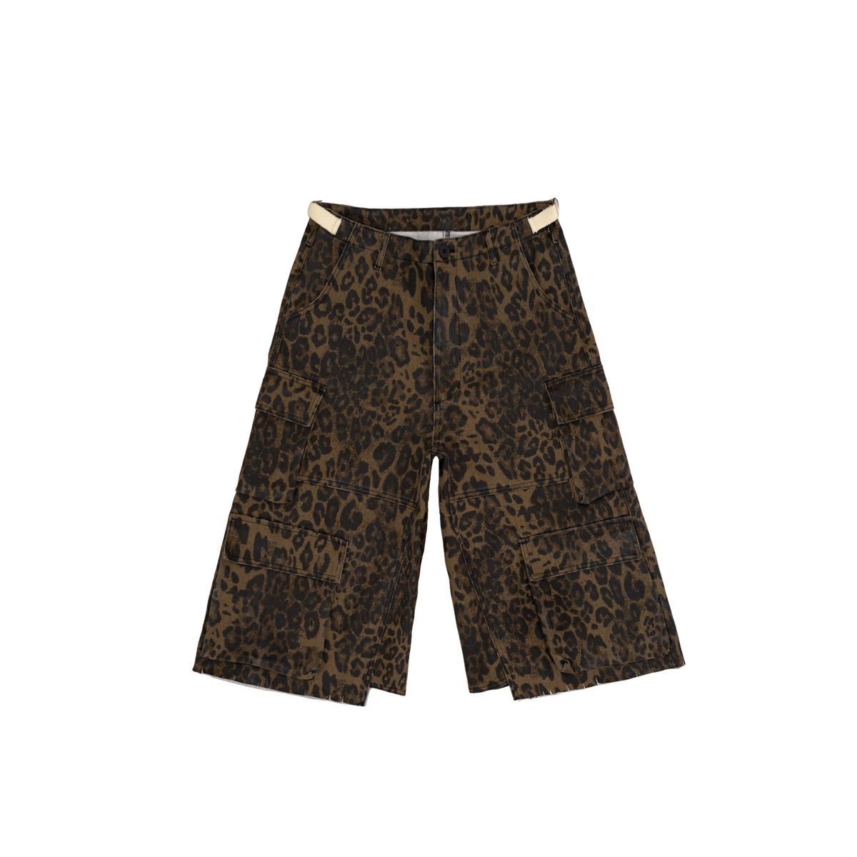 Leopard Baggy Cargo Shorts