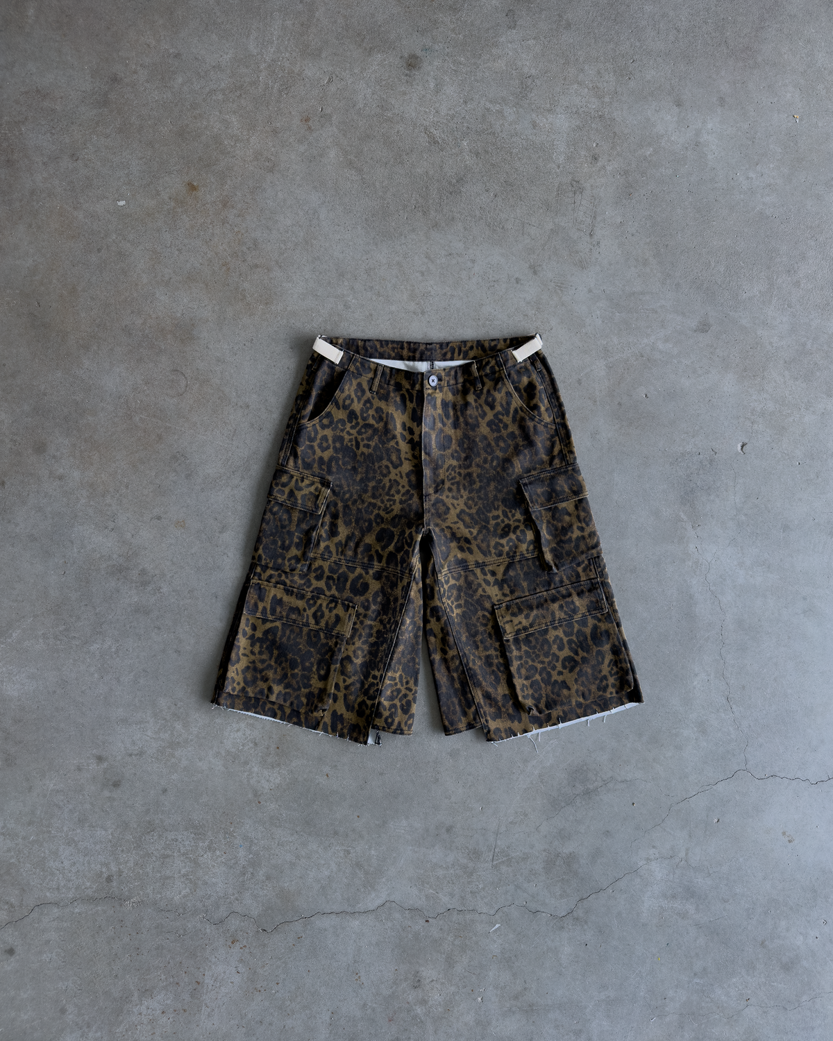 Leopard Baggy Cargo Shorts