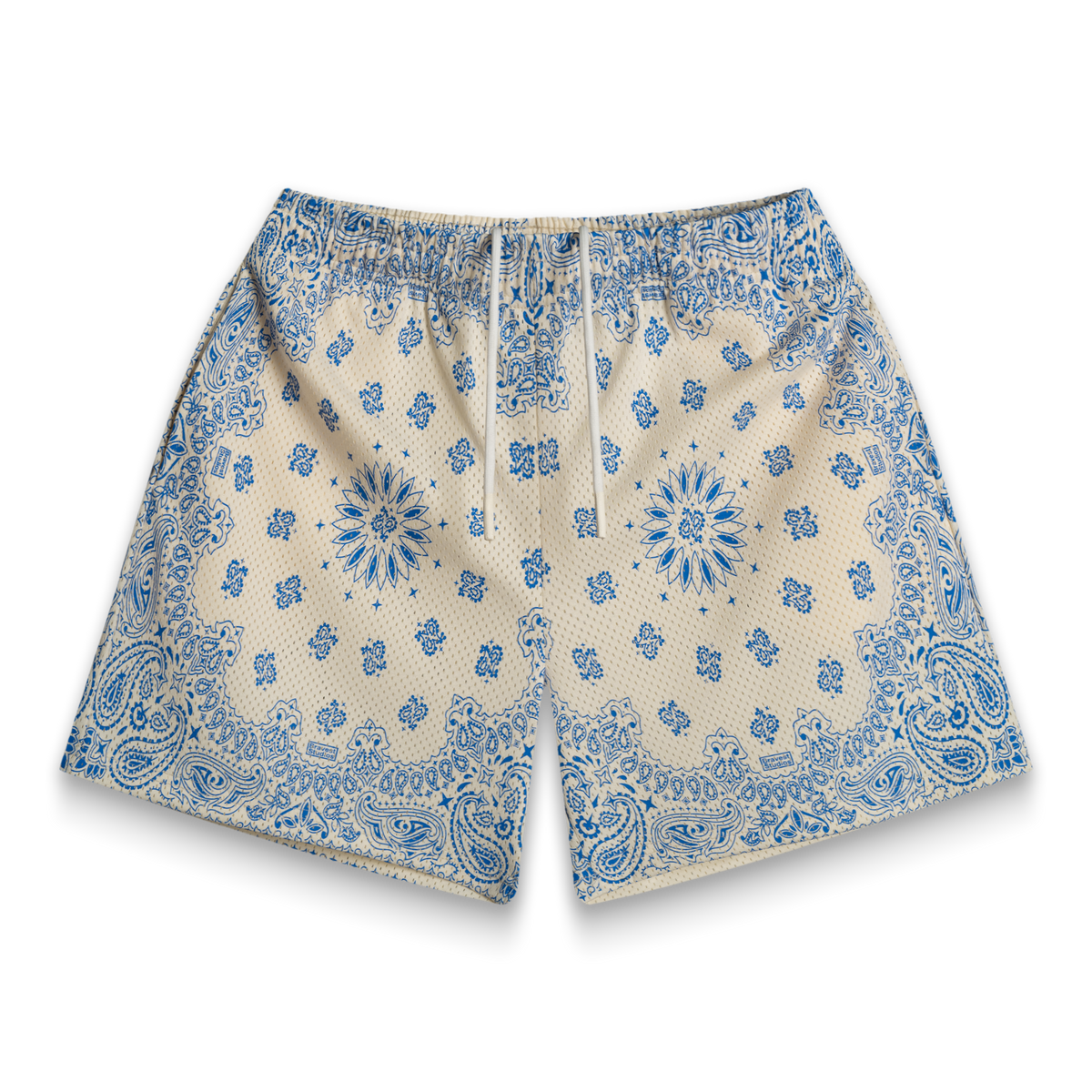 Screenprinted Paisley Cream Shorts