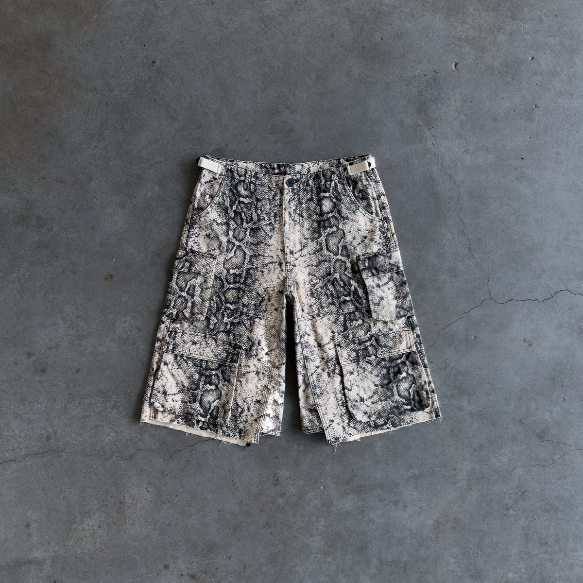 White Snake Baggy Cargo Shorts