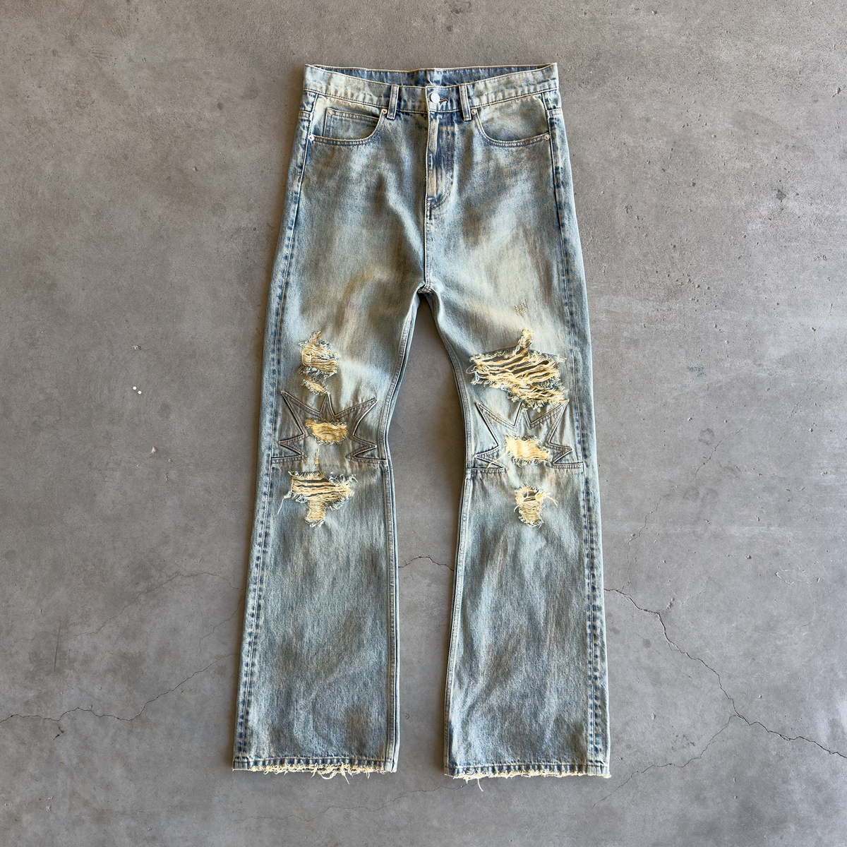 Urchin Dirty Wash Flare Denim