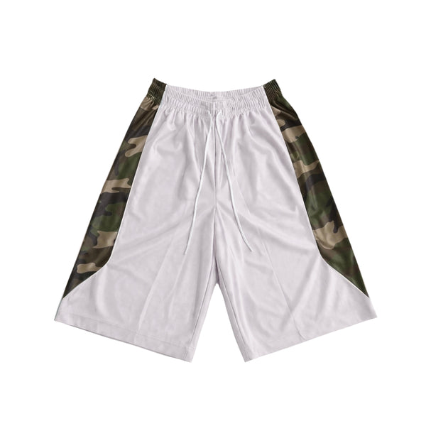 White Camo Baggy Basketball Shorts – Bravest Studios