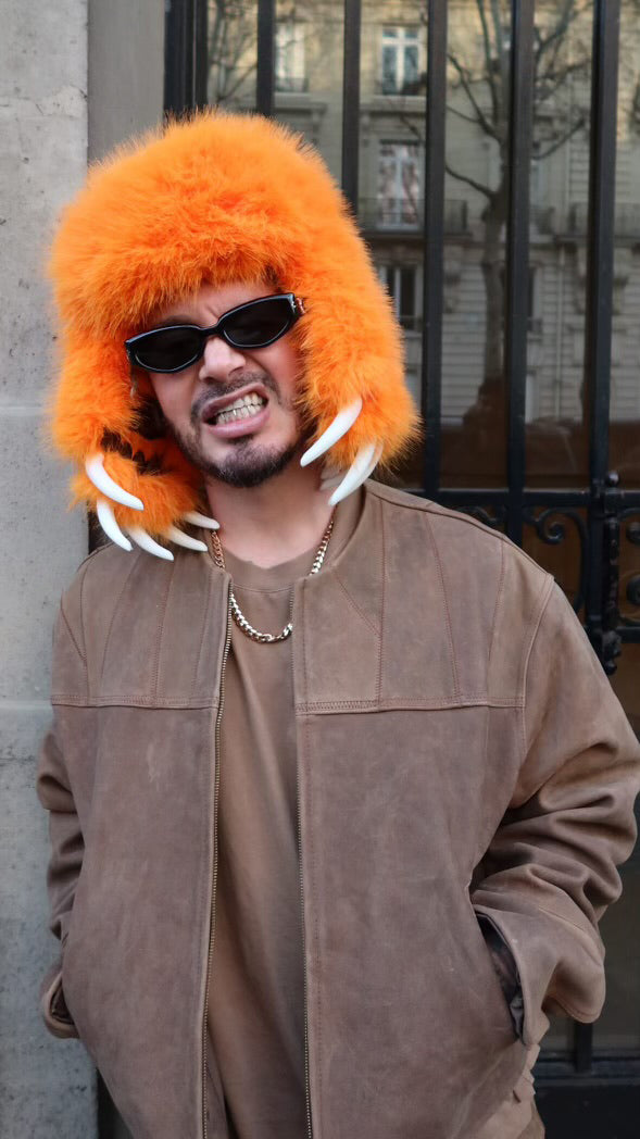 Orange Bear Claw Hat