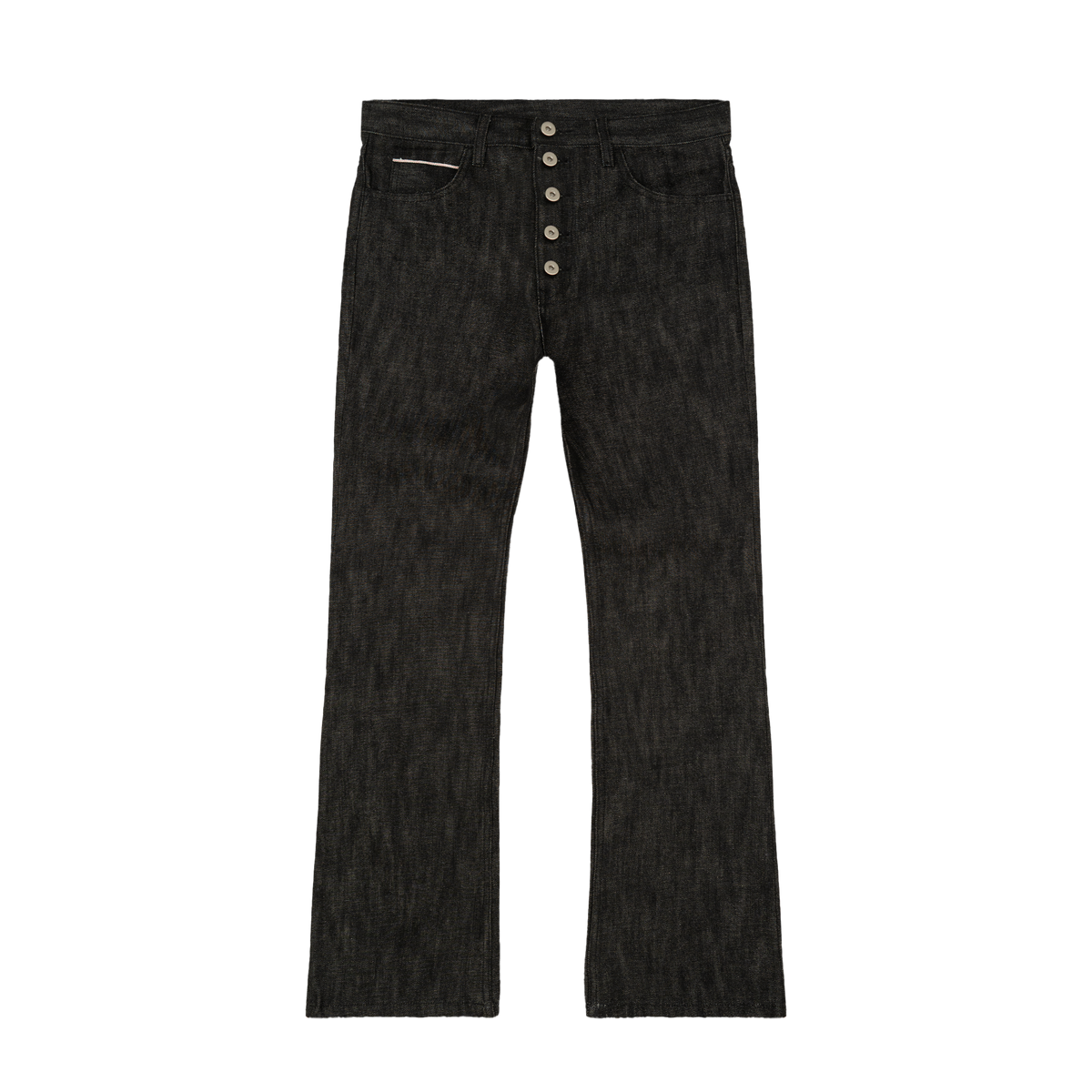 Black Raw Flare Denim