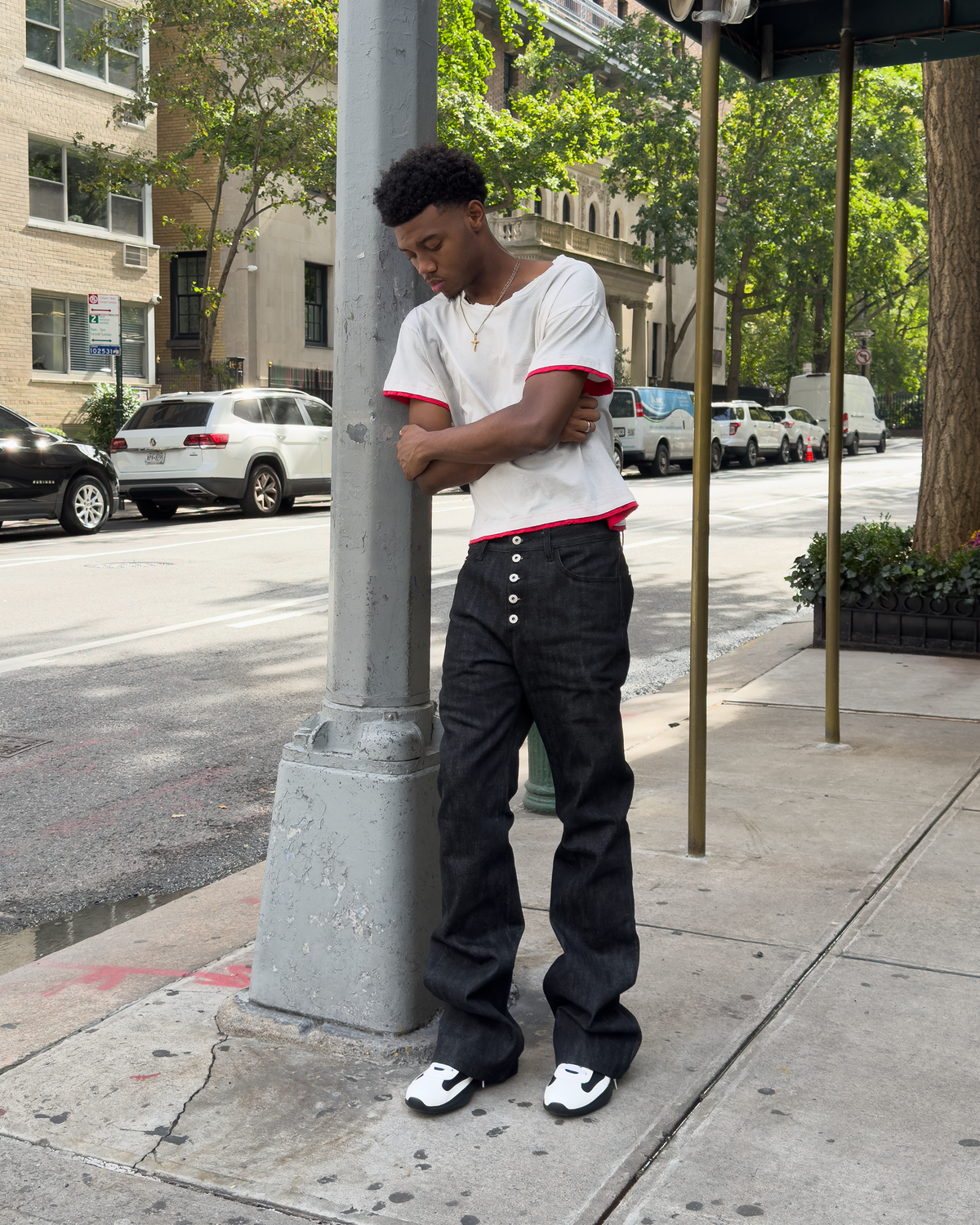 Black Raw Flare Denim