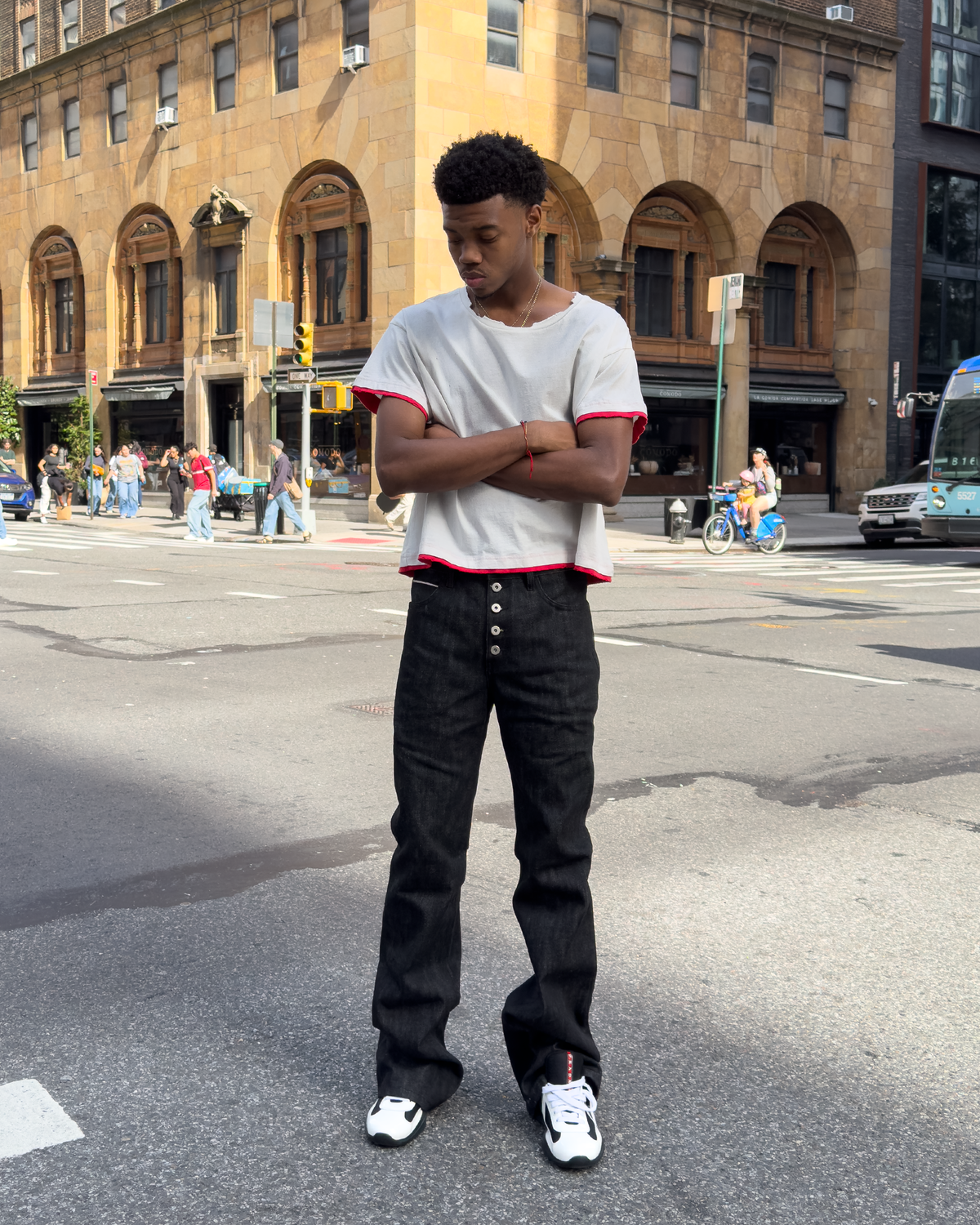 Black Raw Flare Denim