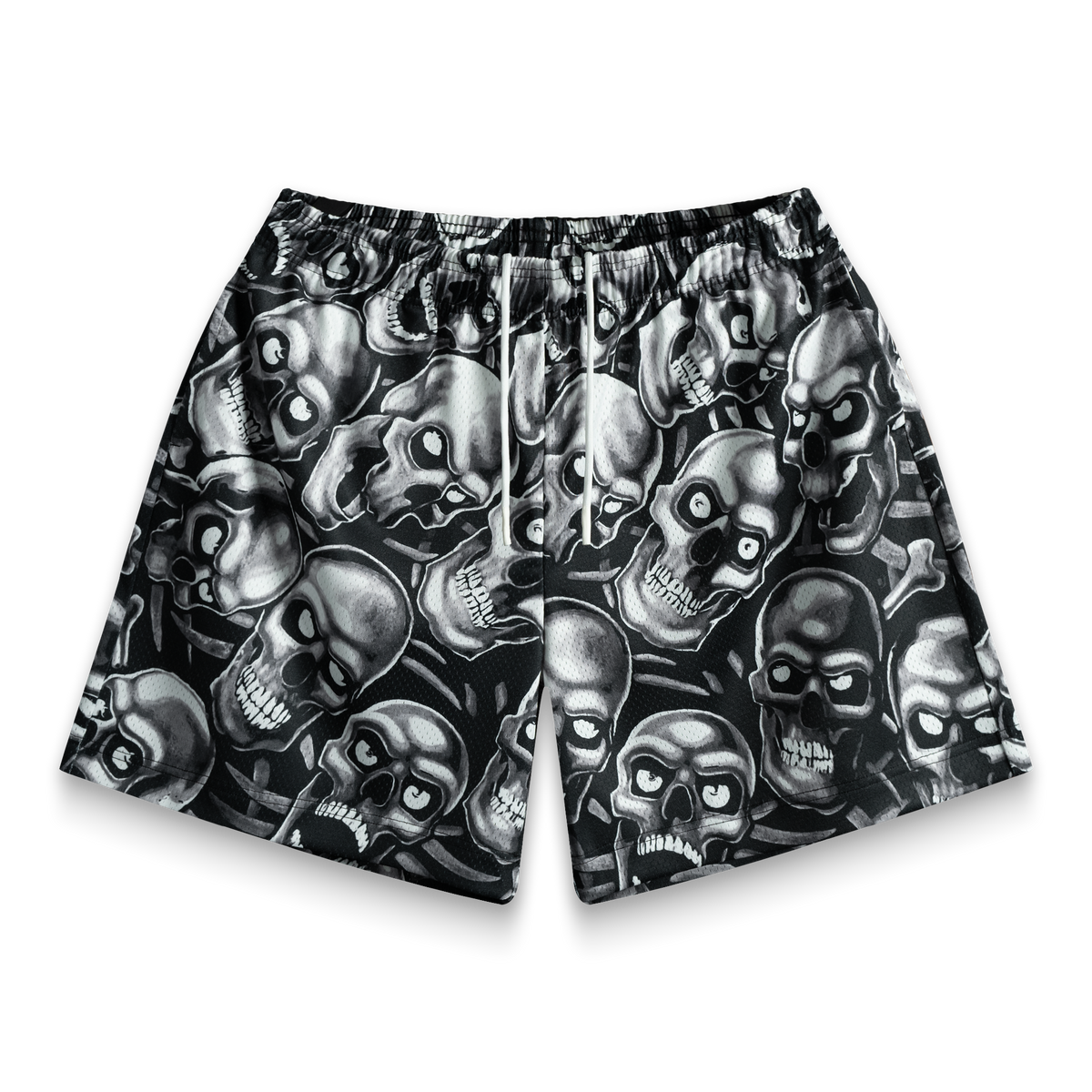 Baggy Mono Skull Shorts