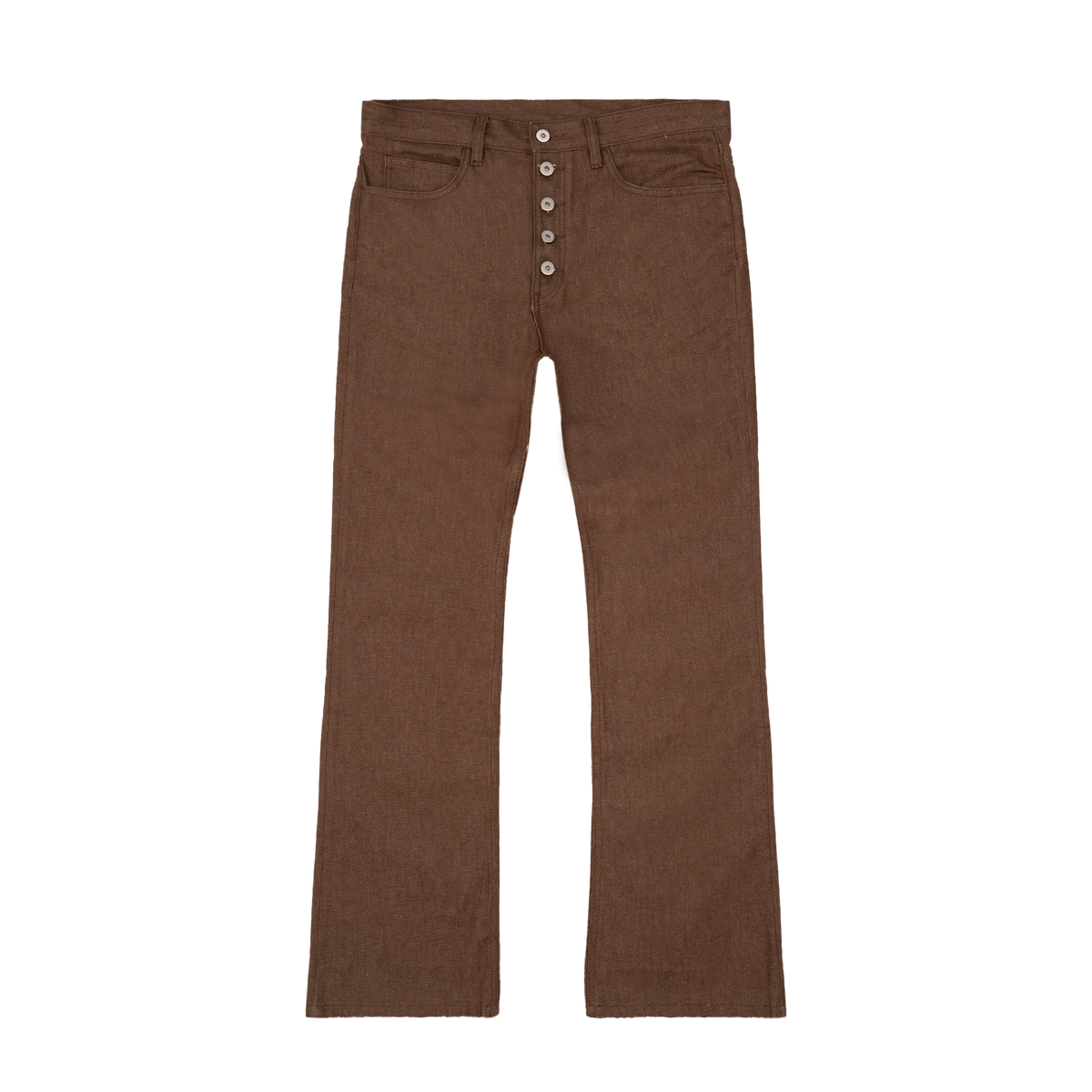 Brown Raw Flare Denim
