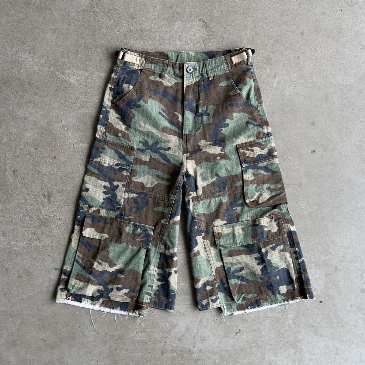 Green Camo Baggy Cargo Shorts