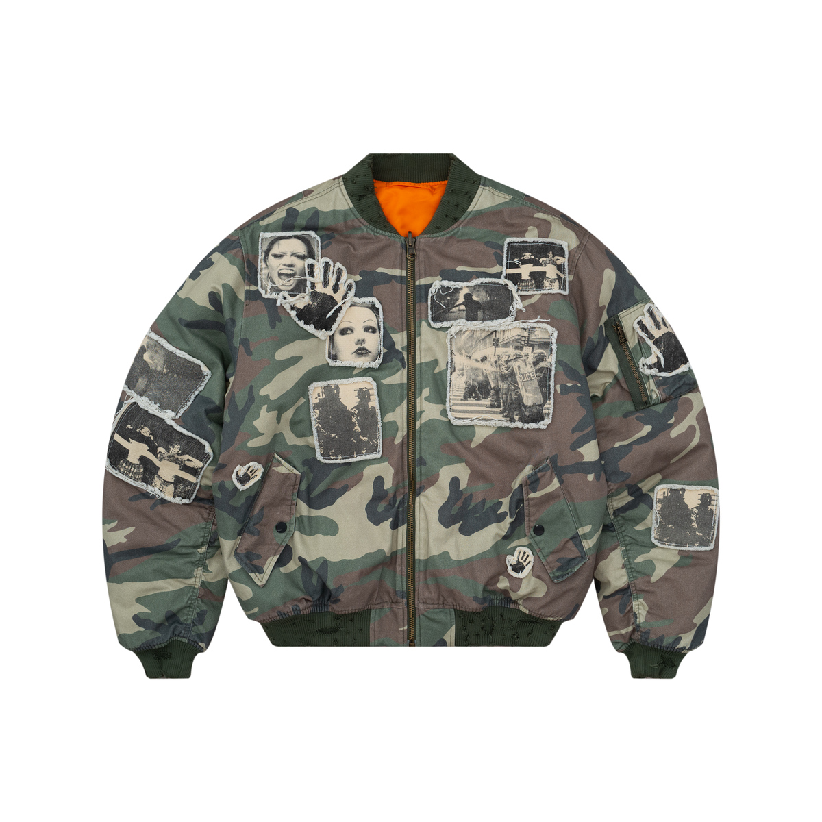 Camo Patches Bomber Jacket