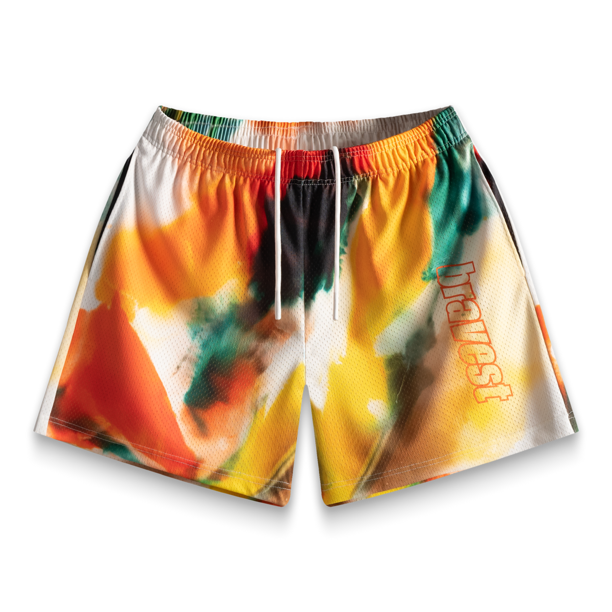 Orange Abstract Shorts