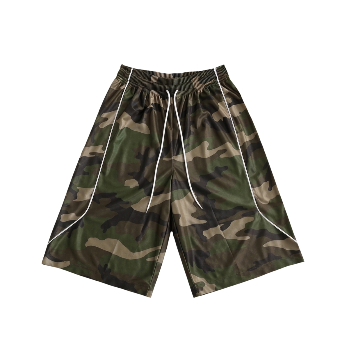 Green Camo Baggy Basketball Shorts