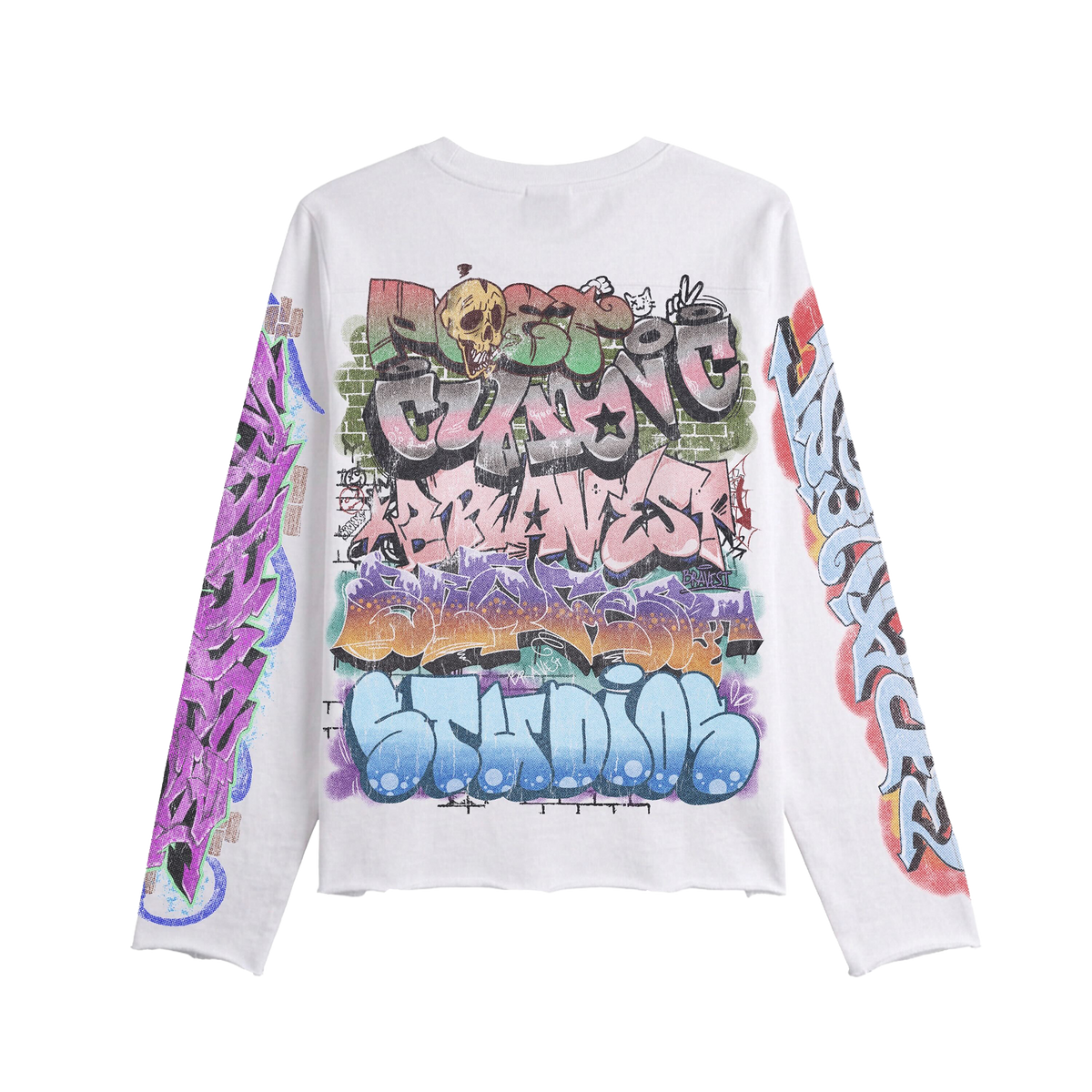 White Graf Long Sleeve Tee – Bravest Studios White Graf Long Sleeve Tee – Bravest Studios