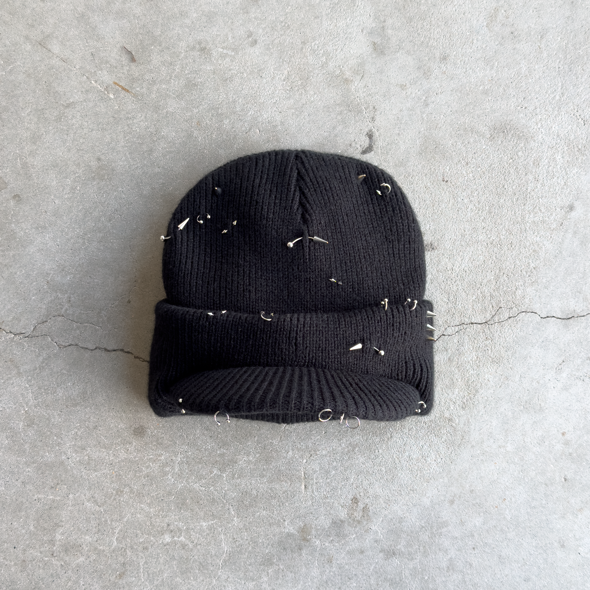 Pierced Short-Brim Beanie
