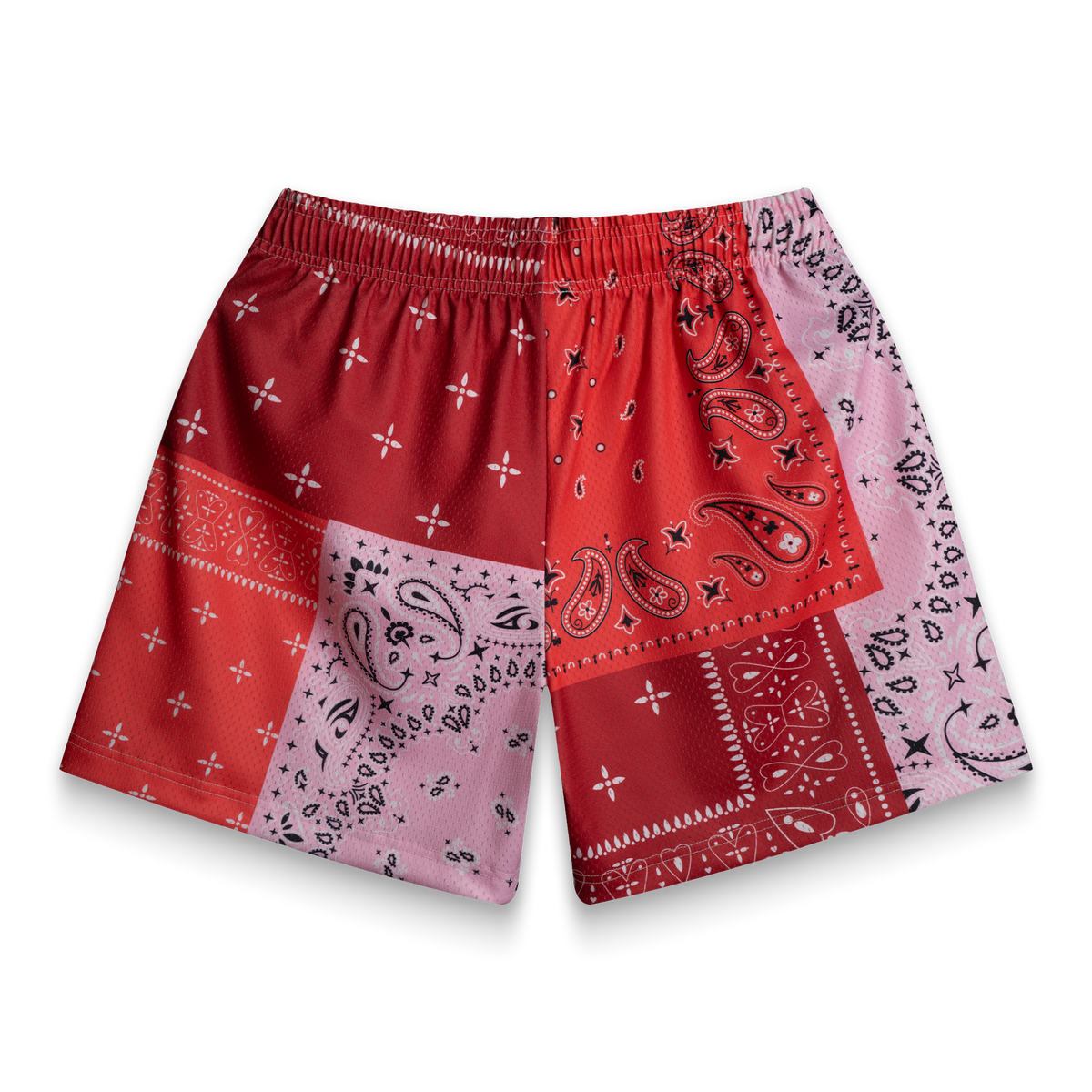 Red Patchwork Paisley Shorts