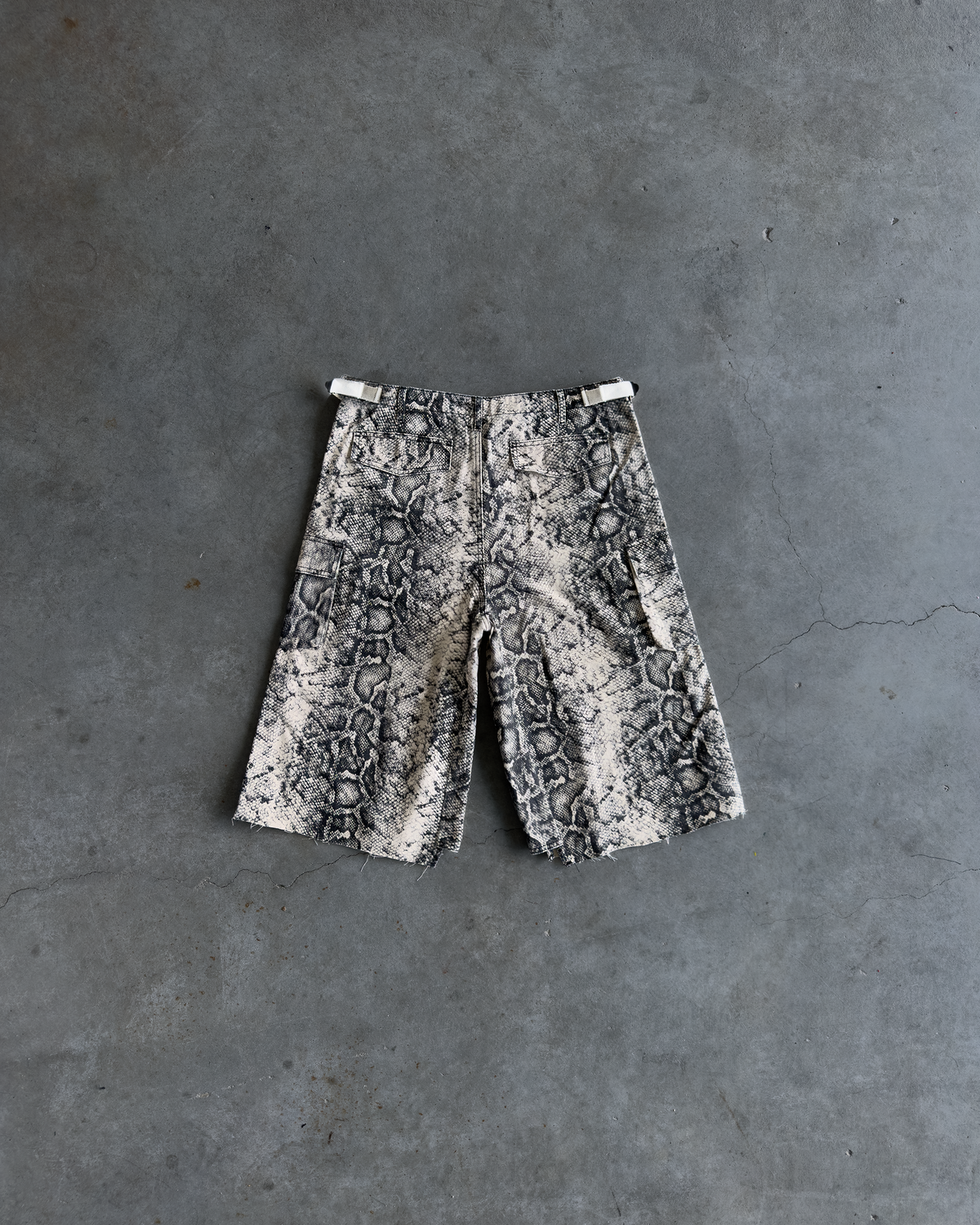 White Snake Baggy Cargo Shorts