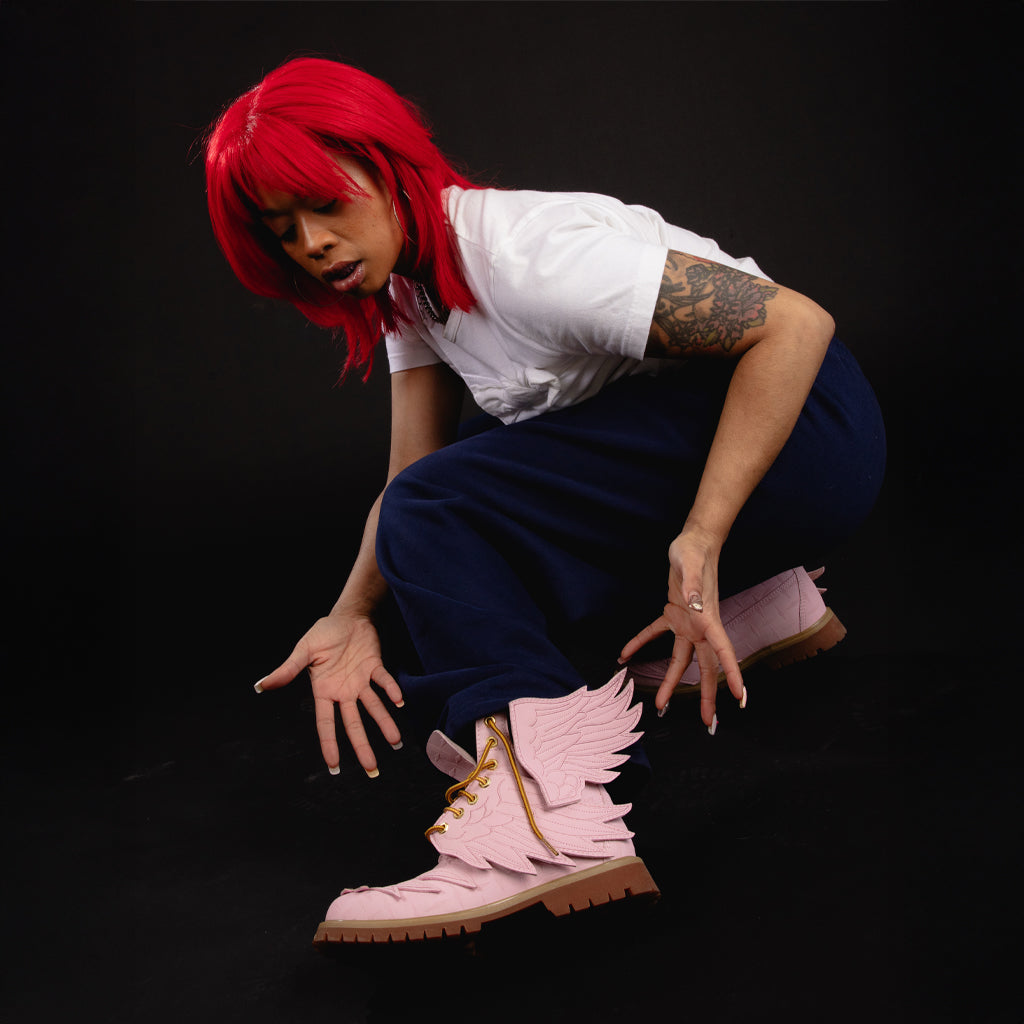 Pink Wing Boots