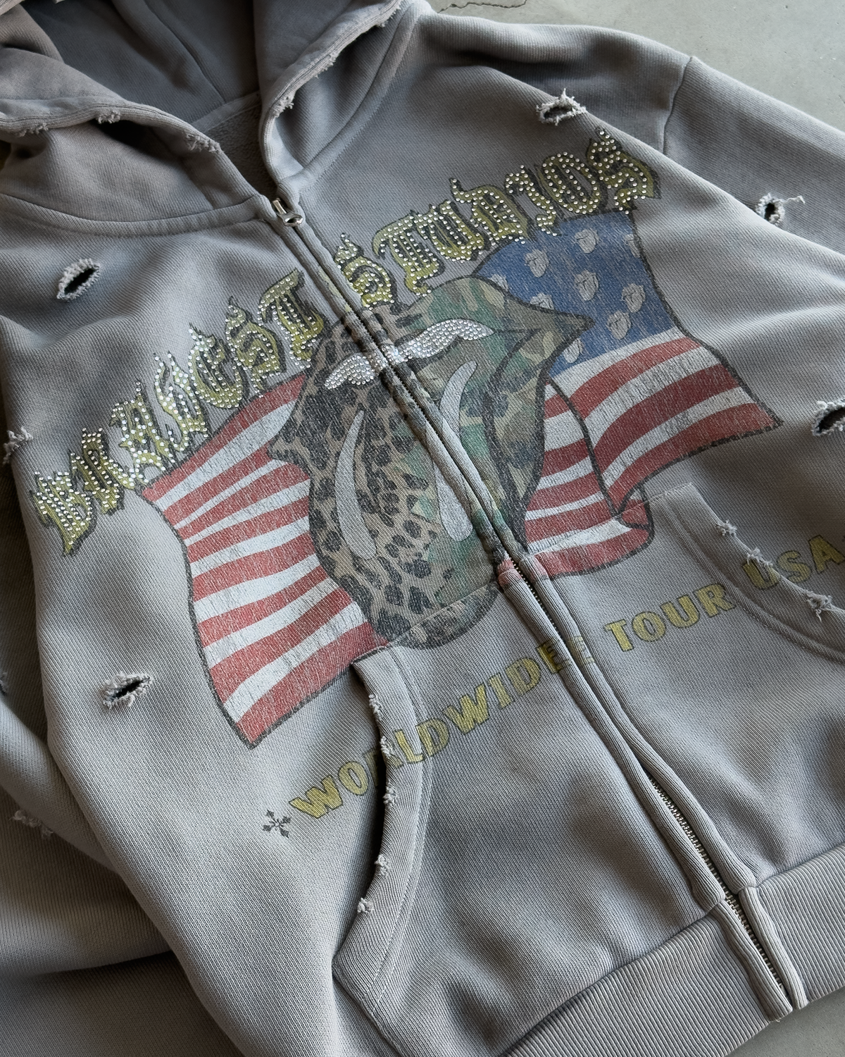Grey Tour Zip Hoodie