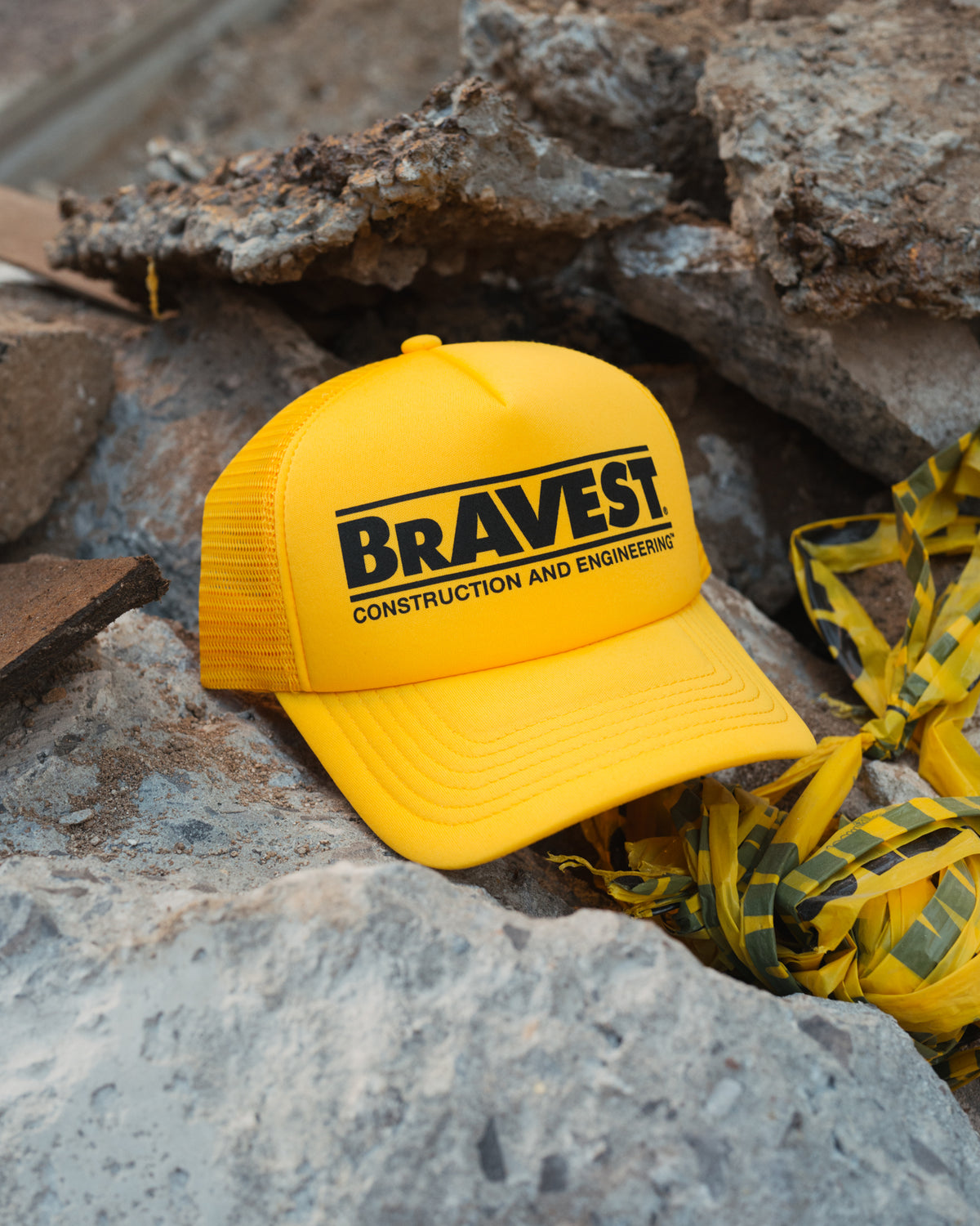 Yellow Construction Trucker Hat